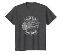 Official Willie Nelson Outlaw Country T-Shirt, Youth, Dark Heather Grey, 2T