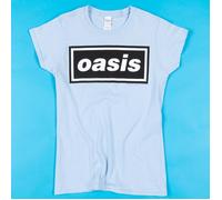 Official Women's Oasis Logo Blue T-Shirt : S,L,XL,XXL