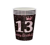 Official Youth 13th Birthday Napkins 40PCS Black and Rose Gold 13th Birthday Celebration Party Decoration Napkins Birthday Table Decoration Party Supplies Black and Rose Gold Girl Evening Napkin