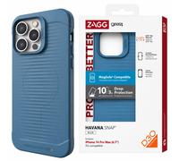 ZAGG Gear 4 Havana Snap D30 Protective Case Compatible with iPhone 14 Pro Max, Slim, Shockproof, Wireless Charging, (Blue)