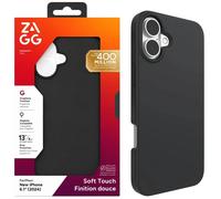 ZAGG Manhattan Snap Graphene-Reinforced Case for iPhone 16 [6.1-Inch], MagSafe Compatible, Slim Soft Design, Secure Grip, Shockproof Phone Back Cover (Black)
