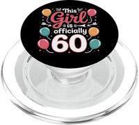 Officially 60 This Girl Turning Sixty Retro Party Look PopSockets PopGrip for MagSafe