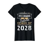 Officially a 11th Grader Future Class 2028 First Day Vintage Value Graphic T-Shirt, Women, Black, L