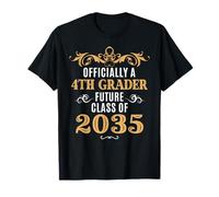 Officially a 4th Grader Future Class 2035 Vintage First Day T-Shirt