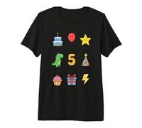 Officially A Handful 5th Birthday Kawaii Dinosaur Star Boys Premium T-Shirt