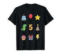 Officially A Handful 5th Birthday Kawaii Dinosaur Star Boys T-Shirt