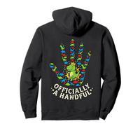 Officially A Handful Boys Cute Dinosaur Hand 5th Birthday Pullover Hoodie