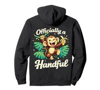 Officially a Handful Kids Funny Jungle Monkey Birthday Pullover Hoodie
