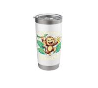 Officially a Handful Kids Funny Jungle Monkey Birthday Stainless Steel Insulated Tumbler