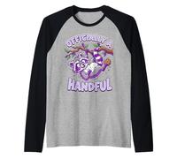 Officially a Handful Kids Funny Raccoon Cookie Birthday 2026 Raglan Baseball Tee