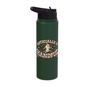 Officially a Handful Kids Retro Funny Baby Devil Birthday Stainless Steel Insulated Water Bottle
