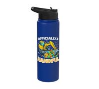 Officially a Handful Toddlers Kids Funny Excavator Birthday Stainless Steel Insulated Water Bottle