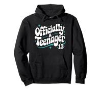 Officially A Teenager Groovy 13th Birthday 13 Years Old Boy Pullover Hoodie