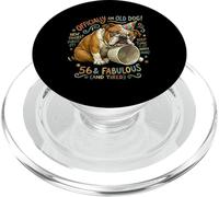 Officially an Old Dog Funny 56th Birthday Party Gift PopSockets PopGrip for MagSafe