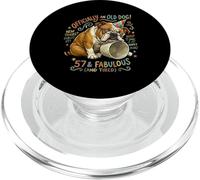 Officially an Old Dog Humorous 57th Birthday Party Gift PopSockets PopGrip for MagSafe