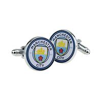 Officially Branded Manchester City FC Cufflinks in a Chrome Cufflink Box - X100MCFC