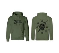 The Legend Of Zelda Logo and Shield Hooded sweater olive XXL