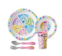 Officially Licensed 5-Piece PP Dinnerware Set - BPA-Free, Durable, Lightweight & Kid-Friendly Tableware - Care Bears