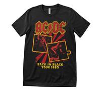 Officially Licensed AC/DC - Back In Black Tour 1980 Mens T-Shirt