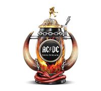 Officially Licensed AC/DC Red Hot Rock Back In Black Tribute Handcrafted Stein Honouring Back In Black With Sculpted Devil Horn Handles, Track Listing On Reverse Exclusively From The Bradford Exchange