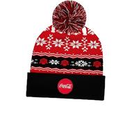 Officially Licensed Black Red Coca-Cola Bobble Hat - Beanie Coke Zero Unisex for Male and Female - Taste The Feeling!