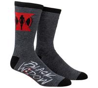 Officially Licensed Black Widow Movie Symbol Crew Socks - Black & Red Marvel Polyester