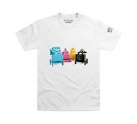 Officially Licensed Colourblocks Printing Crew Kids T-Shirt (White, S)