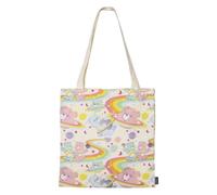 Officially Licensed Cotton Tote Bag, Character Print, Long Handles, Multicolor