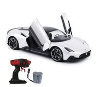 Officially Licensed Maserati RC Car, 1:12 Scale, 12Km/h High-Speed Remote Control Toy with LED Lights, Butterfly Opening Doors, 7.4V 900mAh Battery (White)