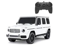 Officially Licensed Mercedes Benz G63 AMG RC Car, 1:24 Scale, White - Remote Controlled with Front Wheel Shock Absorbers, Suitable for Indoor and Outdoor Play