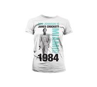 Officially Licensed Merchandise Don Johnson Is Crockett Girly T-Shirt (White), Large