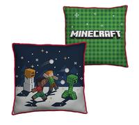 Officially Licensed Minecraft Super Soft Reversible 2 Sided Square Cushion - Perfect for any Bedroom, Sofa or Bed - 40cm x 40cm