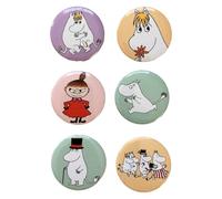 Officially Licensed Moomin Moomins Button Pin Badge Set of 6