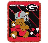 Officially Licensed NCAA Georgia Bulldogs Fullback Jacquard Baby Throw Blanket, 36" x 46", Multi Color