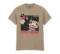 Officially Licensed Paul Frank Adults T-Shirt - Classic Julius The Monkey Graphic Tee, Soft Cotton Unisex Fit, Retro Pop Culture Style (UK, Alpha, M, Regular, Regular) Sand