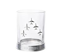 Officially Licensed Royal Air Force RAF Metal Whiskey Tumbler Glass - Red Arrows - Engraved Base With Badge Drinking Glass - Lifestyle Accessory for Men, History & Aviation Fans - 330ml / 11.5 oz.