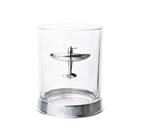 Officially Licensed Royal Air Force RAF Metal Whiskey Tumbler Glass - Spitfire - Engraved Base With Badge Drinking Glass - Lifestyle Accessory for Men, History & Aviation Fans - 330ml / 11.5oz.