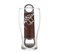 Officially Licensed Royal Air Force RAF Pint Glass & Bottle Opener Set - Lancaster Bomber - Etched Graphic Drinking Beer Glass Home Bar, Kitchen & Dining for Men, History & Aviation - 480ml / 16oz.
