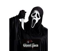 Officially Licensed Scream Ghost Face Mask + Knife Options : Adults Men Women Halloween Film Horror Fancy Dress Costume Accessory Set (Classic Mask & Horror Knife)