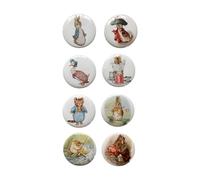 Officially Licensed Set of 8 Beatrix Potter Badges Peter Rabbit