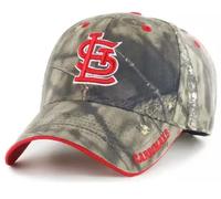 Officially Licensed St. Louis Baseball Camouflage Hat Classic Red/White Team Logo Adjustable MVP Structured Embroidered Cap, Multicolor, One size