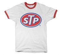 STP Officially Licensed Classic Logo Ringer Mens T-Shirt (White-Red), Large