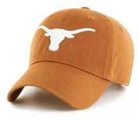 Officially Licensed Texas University Clean Up Hat Classic Relaxed Fit Adjustable Team Logo Embroidered Cap, Burnt Orange, One Size
