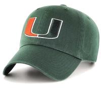 Officially Licensed University Miami Green MVP Hat Classic Hurricanes Team Logo Adjustable Embroidered Structured Cap, Multicolor, One Size