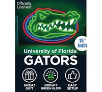 Officially Licensed University of Florida Neon Sign 15" - Perfect UF Gift for Men and Women Fans and College Students for Office, Man Cave, Dorm, Wall Decor (Florida Gators)