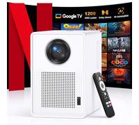 【Officially Netflix & Google TV】2025 Projector Native 1080P FHD 1200 ANSI Lumen, 4K Supported WiFi 6 & Bluetooth 5.2, Auto Focus & 6D Correction, Low Fan Noise Home Cinema Projector for iOS/Android/P
