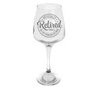 Officially Retired 2025 Engraved Wine Glass - Not My Problem Anymore Retirement Gift for Women or Men