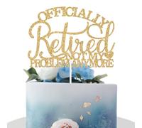 Officially Retired Cake Topper, Happy Retirement, the Legend Has Retired, Retirement Party Decorations Supplies, Mix Gold Glitter