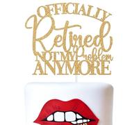 Officially Retired Cake Topper, I'm Retired Ask Someone Else, We Will Miss You, Happy Retirement Party Decorations Supplies for Men Women, Gold Glitter