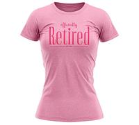 Officially Retired Est 2025 T Shirt for Women, Retirement Gifts for Ladies, Ideal Leaving Gift for Her, Fitted Funny Novelty Tee, XL, Light Pink